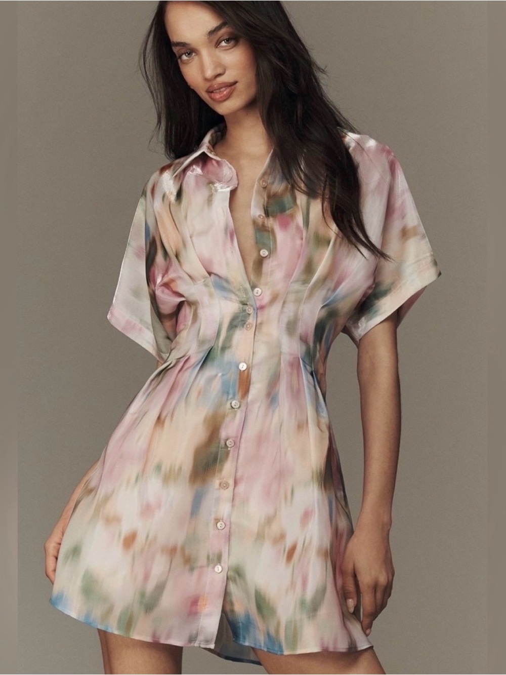 Anthropologie Exquise The Tobie Organza Mini Shirt Dress